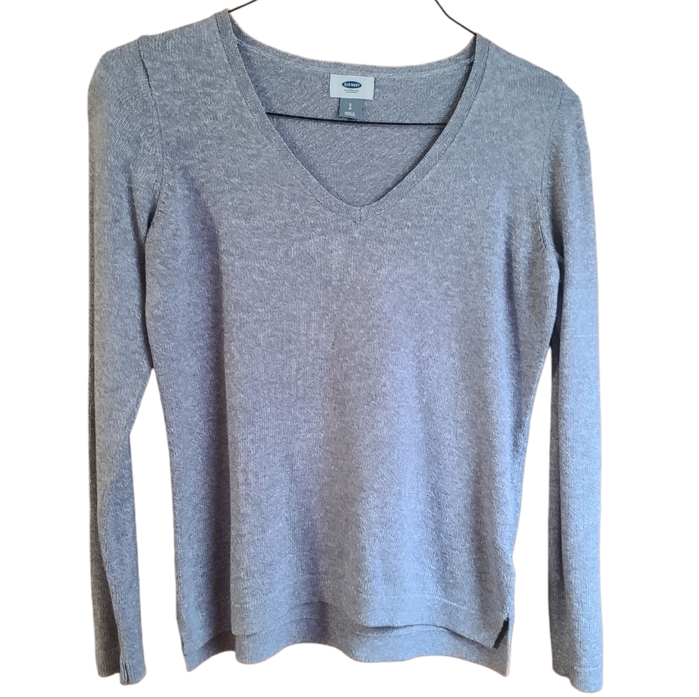 Women's Size SP Old Navy Fuchsia, Gray, Tan V-Neck Long Sleeve Sweater Bundle - Picture 4 of 15